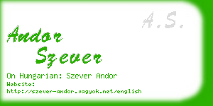 andor szever business card